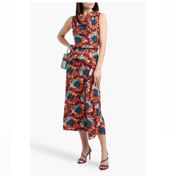 Ulla Johnson Dresses & Skirts - ULLA JOHNSON Danica Drapes Printed Crepe Midi Skirt